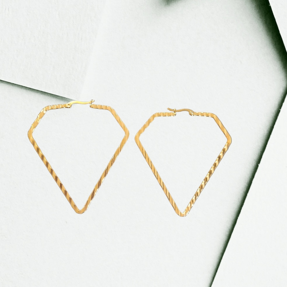 WOMEN'S STAINLESS STEEL EARRINGS GOLD TONE